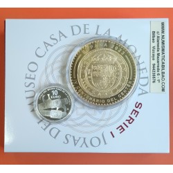 . 2 monedas @ ESPAÑA 10 EUROS + 100 EUROS 2023 CENTEN de FELIPE V PLATA y BAÑO DE ORO ESTUCHE FNMT