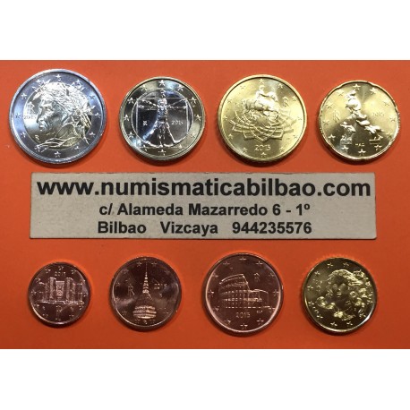 ITALIA MONEDAS EURO 2002 SC 1+2+5+10+20+50 Centimos + 1 EURO + 2 EUROS 2002 SERIE TIRA Italy Italien PRIMER AÑO DE EMISION