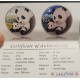 . 2 monedas @TIRADA 500 uds@ CHINA 10 YUAN 2019 OSO PANDA Edición NIGHT & DAY ESTUCHE CERTIFICADO PLATA Oz ONZA