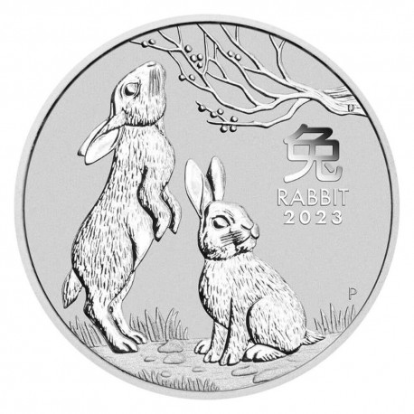 . 1 acoin AUSTRALIA 1 DOLAR 2023 AÑO DEL CONEJO Lunar MONEDA DE PLATA SC ONZA Year of the RABBIT