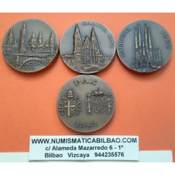 . 4 Medallas AÑO 1982 @TIRADA 500 uds@ VISITA DEL PAPA JUAN PABLO II a ESPAÑA BRONCE SC