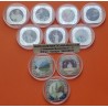 . 10 Monedas @COLORES@ SOMALIA 500 SHILLINGS 2005 PAPA JUAN PABLO II KM.124/133 NICKEL BAÑO DE PLATA The Life of Pope