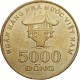 VIETNAM 5000 DONG 2003 PAGODA y ESCUDO DE LA REPUBLICA SOCIALISTA KM.73 MONEDA DE LATON MBC+