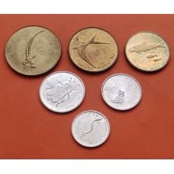 6 monedas x ESLOVENIA 10 + 20 + 50 STOTINOV y 1 + 2 + 5 TOLARJEV 1992 y 1993 ANIMALES DIFERENTES METALES MBC/EBC Slovenia