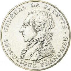 @PROCEDE DE ESTUCHE@ FRANCIA 100 FRANCOS 1987 GENERAL LAFAYETTE KM.962 MONEDA DE PLATA SC France 100 Francs silver