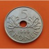 NORUEGA 5 KRONER 1999 FLOR y ORLA Rey HARALD V KM.463 MONEDA DE NICKEL SC- Norway Norge