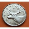 CANADA 25 CENTAVOS 1946 CARIBU y REY JORGE VI KM.35 MONEDA DE PLATA MBC+ silver Quarter coin