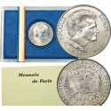 @ESTUCHE OFICIAL DETERIORADO@ FRANCIA 100 FRANCOS 1984 MARIE CURIE PREMIO NOBEL KM.955B MONEDA DE PLATA SC