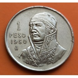 MEXICO 1 PESO 1950 JOSE MORELOS KM.457 MONEDA DE PLATA MBC @LIMPIADA@ Mejico silver coin R/2