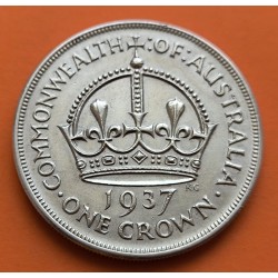 AUSTRALIA 1 CORONA 1937 JUBILEO DEL REY JORGE VI KM.34 MONEDA DE PLATA EBC- silver Crown COMMONWEALTH