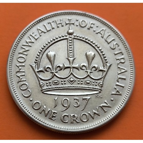 AUSTRALIA 1 CORONA 1937 JUBILEO DEL REY JORGE VI KM.34 MONEDA DE PLATA EBC- silver Crown COMMONWEALTH