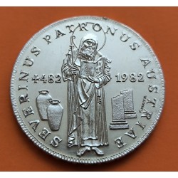 AUSTRIA 500 SCHILLINGS 1982 SAN SEVERINUS PATRONUS DEL PAIS KM.2950 MONEDA DE PLATA SC Osterreich silver coin