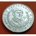 CUBA 10 PESOS 1990 JUAN DE LA COSA V CENTENARIO DEL DESCUBRIMIENTO DE AMERICA KM.266 MONEDA DE PLATA PROOF 1 ONZA