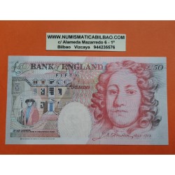 @RARO@ INGLATERRA 50 LIBRAS 1994 ISABEL II y JOHN ROUBLONS Serie R42-178188 Pick 338C BILLETE SC UK 50 Pouns UNC BANKNOTE