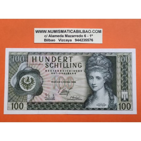 AUSTRIA 100 SCHILLING 1969 ANGELIKA KAUFFMANN Pick 146 BILLETE EBC @DOBLEZS@ Österreich banknote PVP NUEVO 79€