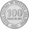 PERU 100 SOLES DE ORO 1980 ESCUDO y VALOR 1º AÑO DE EMISIÓN KM.283 MONEDA DE NICKEL SC-
