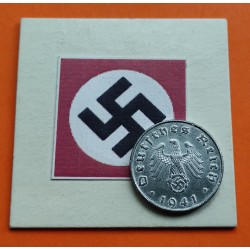 DITTRES REICH GERMANY 10 REICHSPFENNIG 1941 D SWASTIKA NAZI ZINC