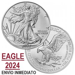 . 1 aacoin ESTADOS UNIDOS 1 DOLAR 2024 EAGLE Letra W LIBERTY MONEDA DE PLATA PURA SC cápsula OZ ONZA