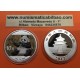 . @1 ONZA 2017 + COLORES@ CHINA 10 YUAN 2017 OSO PANDA CON SU CRIA MONEDA DE PLATA PROOFLIKE cápsula FARBE COLOURED