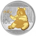 . @1 ONZA 2017 + ORO@ CHINA 10 YUAN 2017 OSO PANDA MONEDA DE PLATA PROOFLIKE cápsula OUNCE GOLD PLATED OZ GILDED