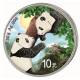 . @1 ONZA 2023 + COLORES@ CHINA 10 YUAN 2023 OSOS PANDA EN ARBOL MONEDA DE PLATA PROOFLIKE cápsula FARBE COLOURED