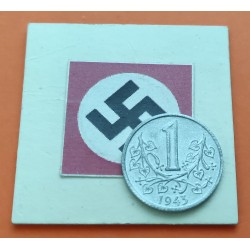 BOHEMIA y MORAVIA 1 KORUNA 1943 LEON Hoy Chekia KM.4 MONEDA DE ZINC OCUPACION NAZI III REICH WWII