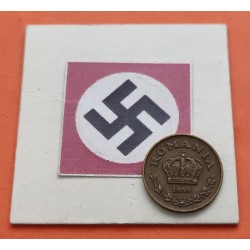 RUMANIA 1 LEU 1939 CORONA KM*56 LATON III REICH NAZI WWII