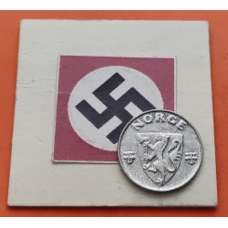 NORUEGA 2 ORE 1945 LEON ZINC III REICH NAZI