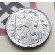 BELGICA 1 FRANCO 1943 LEON Rey LEOPOLDO III Leyenda BELGIE KM.128 MONEDA DE ZINC @POROS@ OCUPACION NAZI III REICH