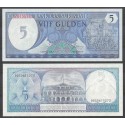 SURINAME 5 GULDEN 1982 CUADRO A LA LIBERTAD y PALACIO Pick 125 BILLETE SC Surinam UNC BANKNOTE