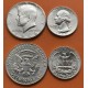 2 monedas x ESTADOS UNIDOS 1/4 DOLAR 1964 P GEORGE WASHINGTON + 1/2 DOLAR 1964 P KENNEDY PLATA EBC/SC- USA Half Quarter