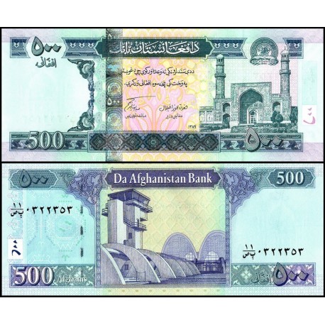 @VER FIRMAS - RARO@ AFGANISTAN 500 AFGHANIS 2008 AEROPUERTO y MEZQUITA Pick 76A BILLETE SC Afghanistan UNC BANKNOTE