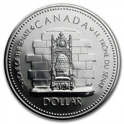 CANADA 1 DOLAR 1977 TRONO DEL SENADO JUBILEO KM.118 MONEDA DE PLATA SC $1 dollar silver coin