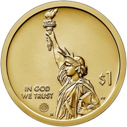 . 1 aacoin @31/ENERO Envío@ ESTADOS UNIDOS 1 DOLAR 2024 D ILLINOIS American Innovation 22ª MONEDA DE LATON SC