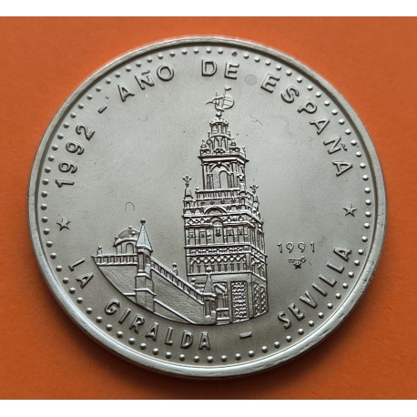 CUBA 1 PESO 1991 LA GIRALDA en SEVILLA AÑO DE ESPAÑA 1992 KM.390 MONEDA DE NICKEL SC- Caribe