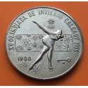 @VARIANTE CON AROS OLIMPICOS@ CUBA 1 PESO 1986 SKI VELOCIDAD CALGARY 1988 KM.138 MONEDA DE NICKEL SC-