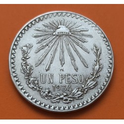 MEXICO 1 PESO 1935 GORRO FRIGIO PLATA SILVER KM*455 EBC-