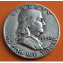 ESTADOS UNIDOS 1/2 DOLAR 1952 S BENJAMIN FRANKLIN y CAMPANA KM.163 MONEDA DE PLATA MBC USA Half silver dollar R/2