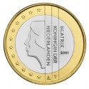 HOLANDA 1 EURO 2001 REINA BEATRIZ MONEDA BIMETALICA SC The Netherlands 1€ coin