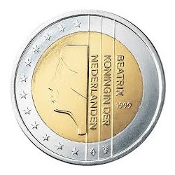 HOLANDA 2 EUROS 2001 REINA BEATRIZ MONEDA BIMETALICA NO CONMEMORATIVA SC The Netherlands 2€ coin