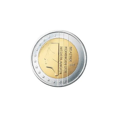 HOLANDA 2 EUROS 2001 REINA BEATRIZ MONEDA BIMETALICA NO CONMEMORATIVA SC The Netherlands 2€ coin