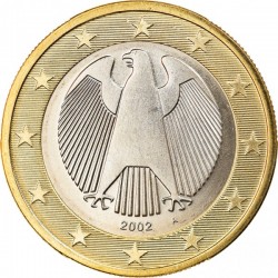 1º AÑO DE EMISIÓN x ALEMANIA 1 EURO 2002 A AGUILA MONEDA SIN CIRCULAR Germany coin