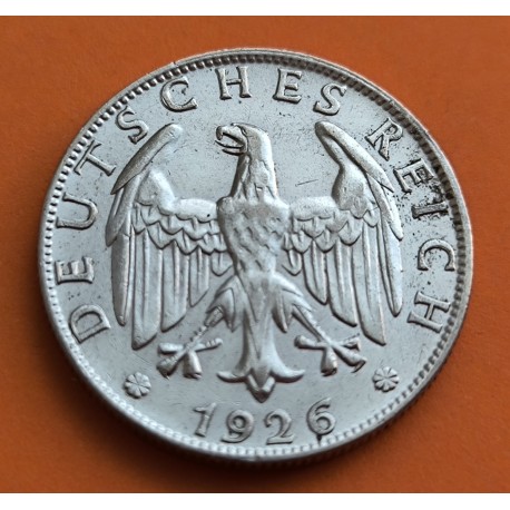 ALEMANIA 2 MARCOS 1926 A República del Weimar AGUILA KM.45 MONEDA DE PLATA MANCHITAS MBC++ Germany 2 Reichsmark silver