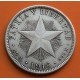 @ESCASA@ CUBA 40 CENTAVOS 1915 ESTRELLA PATRIA y LIBERTAD KM.14 MONEDA DE PLATA MBC+ Caribbean silver coin