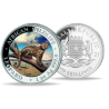 @1 ONZA 2021 + COLORES@ SOMALIA 100 SHILLINGS 2021 LEOPARDO EN RAMA African Wildlife MONEDA DE PLATA PROOFLIKE Oz FARBE COLOURED