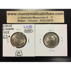 ESPAÑA 5 PESETAS 1957 * 63 FRANCO SIN CIRCULAR NICKEL @@RARA@@