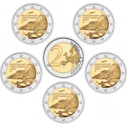 . 1 aacoin ALEMANIA 2 EUROS 2024 A+D+F+G+J MECKLEMBURG 5 MONEDAS CONMEMORATIVA SC Germany 2€