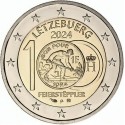 . 1 aacoin @7/FEBRERO Envío@ LUXEMBURGO 2 EUROS 2024 ANTIGUA MONEDA de 1 FRANCO 1924 SC 2ª MONEDA CONMEMORATIVA