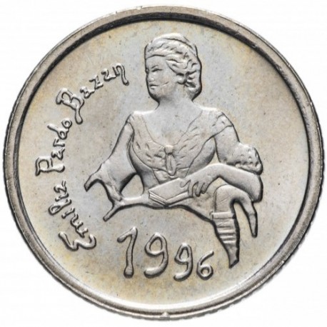 ESPAÑA 10 PESETAS 1996 EMILIA PARDO BAZAN KM.961 MONEDA DE NICKEL SIN CIRCULAR JUAN CARLOS I