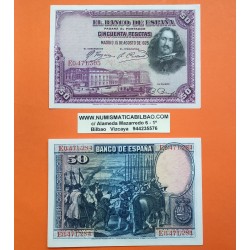 1 Billete NUEVO con DEFECTOS x ESPAÑA 50 PESETAS 1928 VELAZQUEZ Serie E Pick 75 Spain banknote AUNC